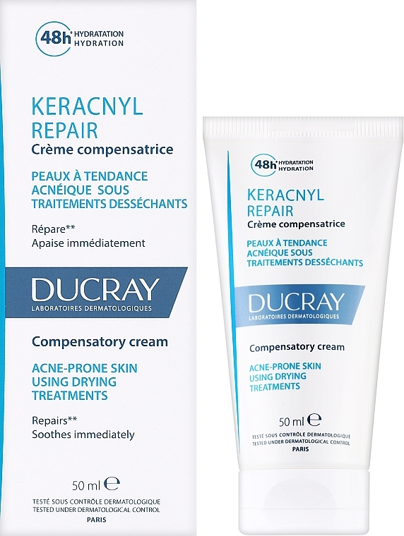 	Krem rewitalizujący do skóry trądzikowej po zabiegach kosmetycznych - Ducray Keracnyl Repair Compensatory Cream — Zdjęcie N2
