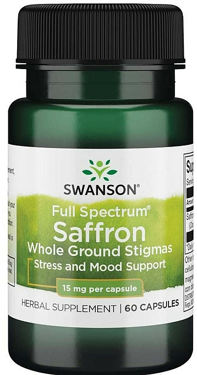 Suplement diety Szafran, 15 mg - Swanson Full Spectrum Saffron  — Zdjęcie N1