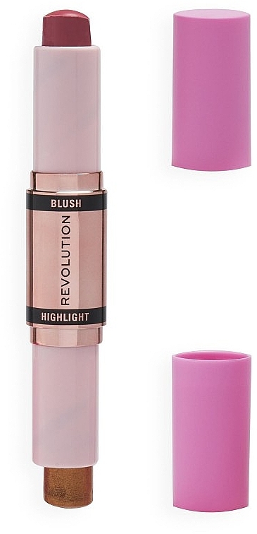 Róż-rozświetlacz do twarzy 2 w 1 - Revolution Pro Duo Blush and Highlighter Stick — Zdjęcie N1