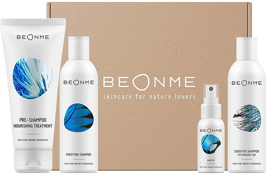 Zestaw - BeOnMe Hair Care Routine Set (pre/shm/200ml + shm/200mlx2 + h/oil/50ml) — Zdjęcie N1