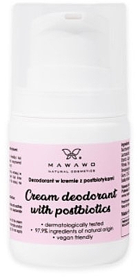 Dezodorant w kremie z postbiotykami - Mawawo Cream Deodorant With Postbiotics — Zdjęcie N1