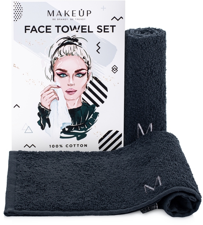 Podróżny zestaw czarnych ręczników do twarzy MakeTravel - MAKEUP — Zdjęcie N1
