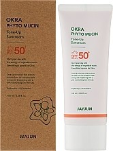 Tonizujący krem przeciwsłoneczny z mucyną i ekstraktem z okry do twarzy i ciała - Jayjun Okra Phyto Mucin Tone-Up Sunscreen SPF50+ PA++++  — Zdjęcie N2