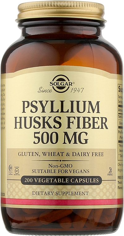 Błonnik z łusek babki płesznik 500 mg - Solgar Psyllium Husks Fiber Vegicaps — Zdjęcie N3