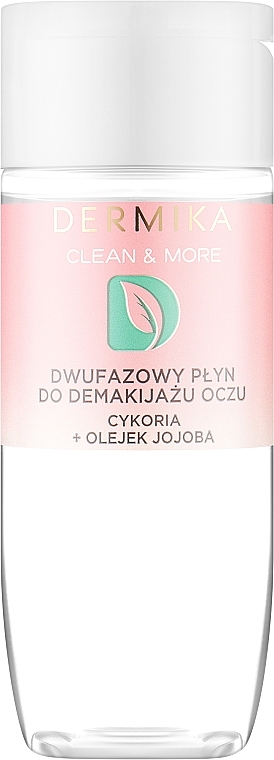 Dwufazowy płyn do demakijażu oczu z cykorią i olejkiem jojoba - Dermika Clean & More — Zdjęcie N1