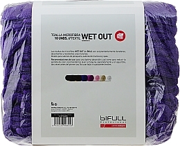 Ręcznik z mikrofibry, fioletowy, 10 sztuk - Bifull Professional Textil Toalla Microfibra Wet Out Violet — Zdjęcie N1