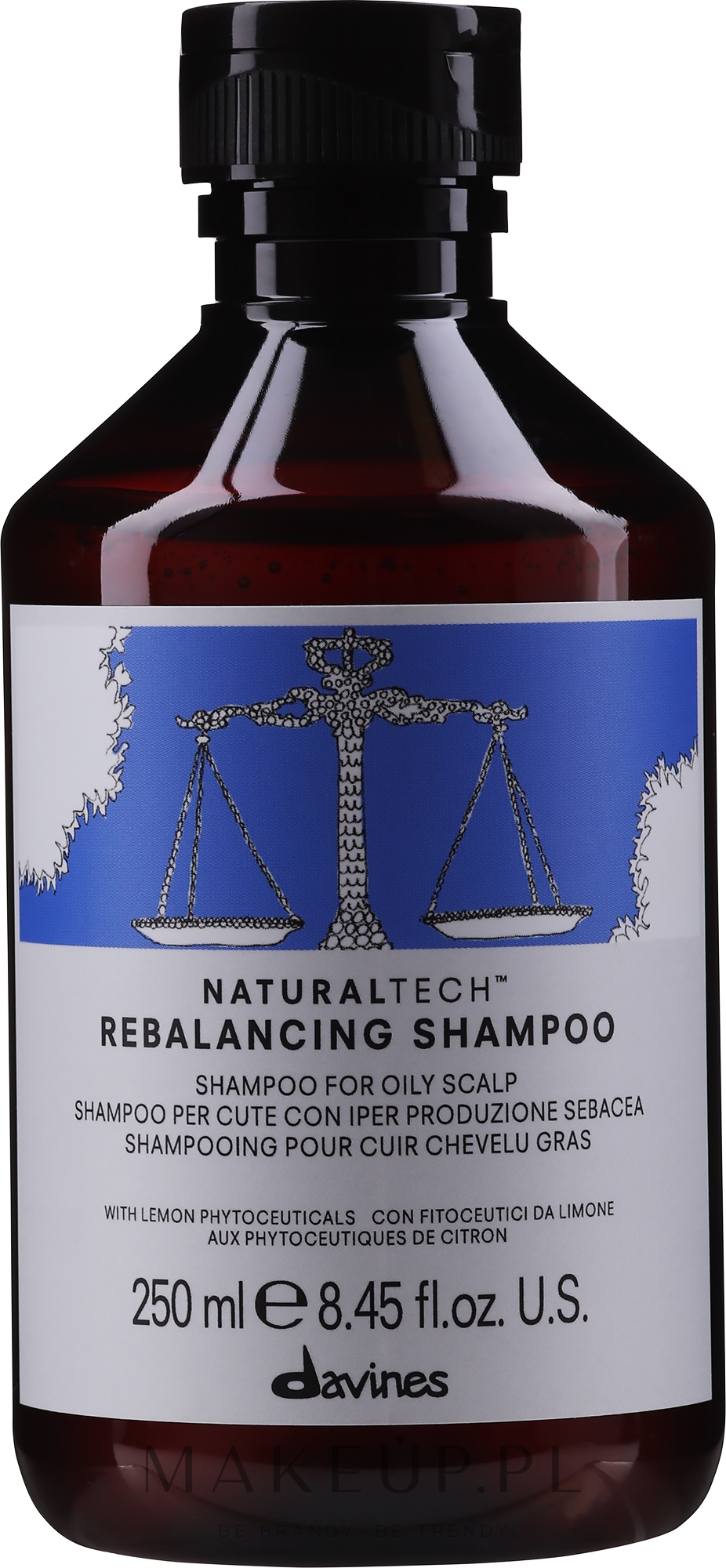 Szampon przeciwdziałający nadmiernej produkcji sebum - Davines Rebalancing Shampoo — Zdjęcie 250 ml