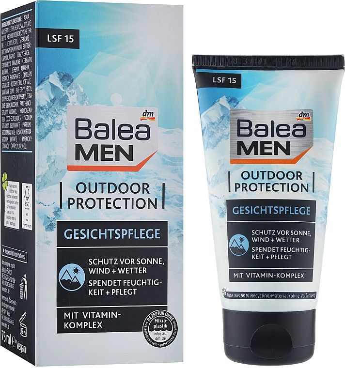Ochronny krem ​​do twarzy dla mężczyzn - Balea Men Outdoor Protection Cream SPF 15 — Zdjęcie N2