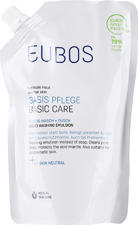 Bezalkaiczna emulsja bezzapachowa do mycia ciała - Eubos Med Basic Skin Care Liquid Washing Emulsion (uzupełnienie) — Zdjęcie N1