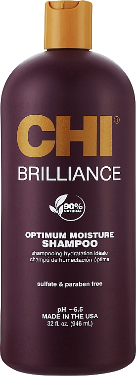 Nawilżający szampon do włosów zniszczonych - CHI Deep Brilliance Optimum Moisture Shampoo