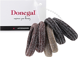 Kup Zestaw gumek do włosów Fashion Jewelry FA-5623, ciemny brąz, musztardowy brąz - Donegal