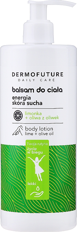 Energetyzujący balsam do skóry suchej z limonka i oliwą z oliwek - Dermofuture Daily Care  — Zdjęcie N1
