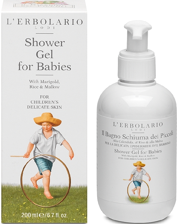 Żel pod prysznic dla niemowląt z nagietkiem, ryżem i malwą - L'Erbolario The Baby Garden Shower Gel for Babies — Zdjęcie N1
