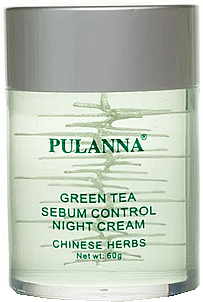 Krem do twarzy regulujący wydzielanie sebum z ekstraktem z zielonej herbaty - Pulanna Green Tea Sebum Control Night Cream — Zdjęcie N1