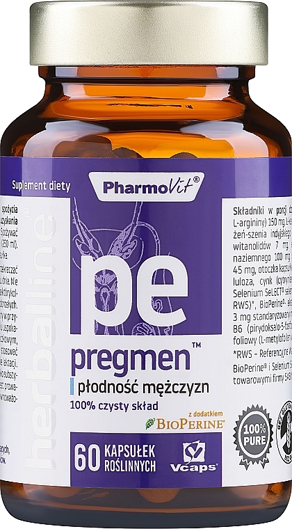 Suplement diety Płodność mężczyzn, 60 szt. - Pharmovit Herballine — Zdjęcie N1