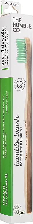 Bambusowa szczoteczka do zębów, miękka, zielona - The Humble Co. Adult Soft Toothbrush Green — Zdjęcie N1