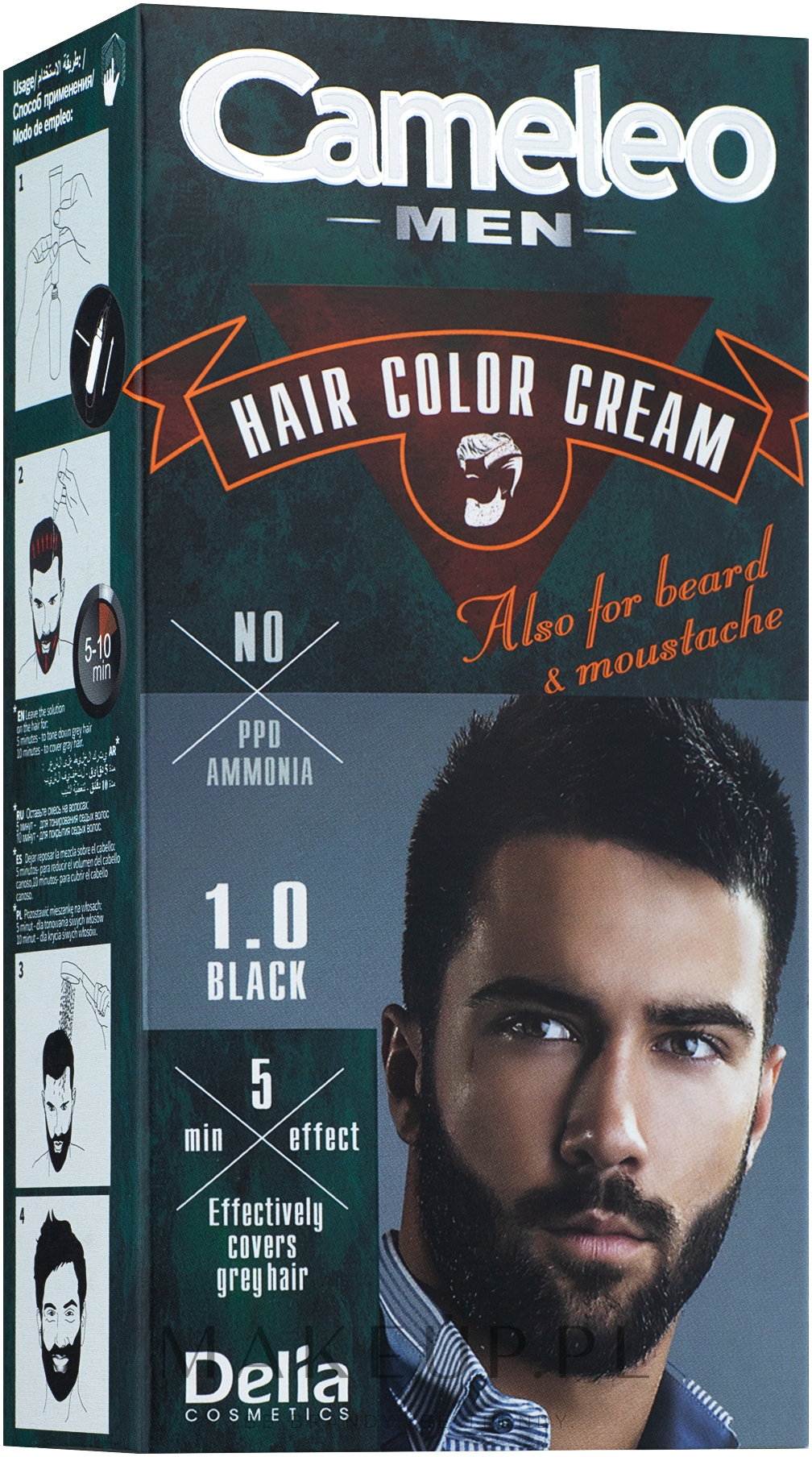 Farba do włosów dla mężczyzn - Delia Cameleo Men — Zdjęcie 1.0 - Czarny