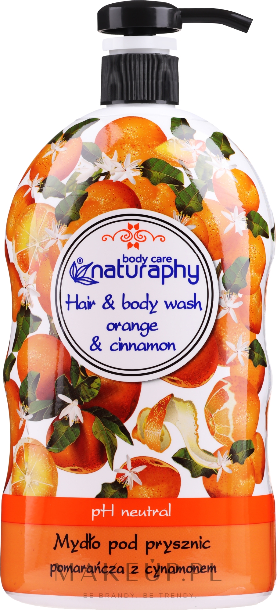 Mydło pod prysznic Pomarańcza z cynamonem - Naturaphy Orange & Cinnamon Hair & Body Wash — Zdjęcie 1000 ml