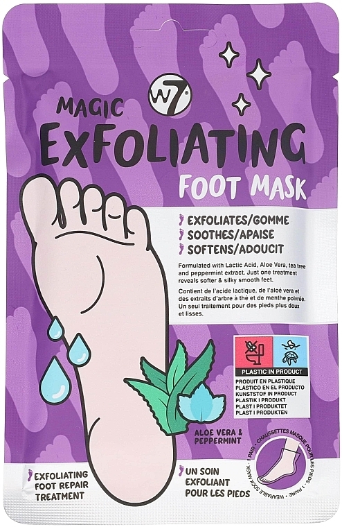 Złuszczająca maska do stóp - W7 Magic Exfoliating Foot Mask — Zdjęcie N1