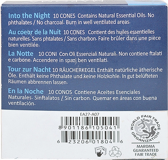 Kadzidełka w stożkach Into the Night - Maroma Encens d'Auroville Cone Incense Into The Night — Zdjęcie N2