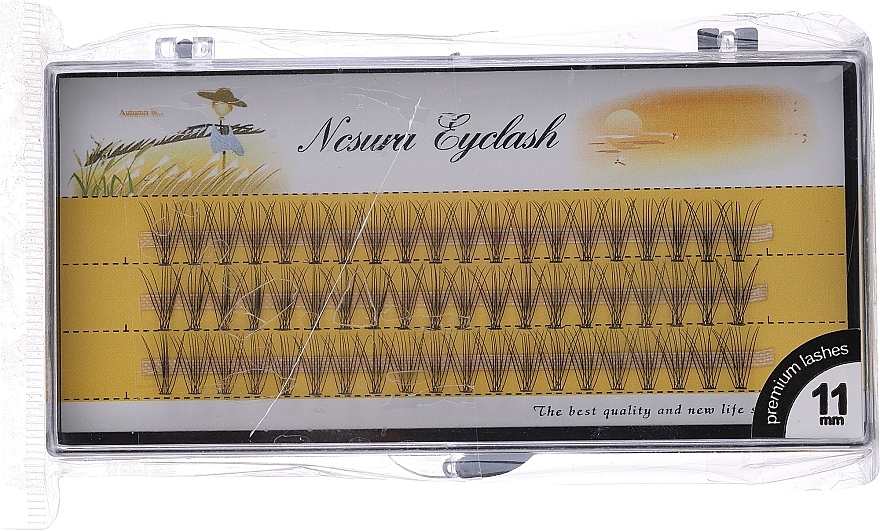 PRZECENA! Sztuczne rzęsy C, 11 mm, 60 szt. - Nesura Eyelash Premium * — Zdjęcie N1