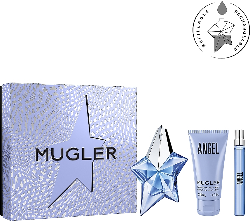Mugler Angel - Zestaw (edp 25 ml + b/lot 50 ml + edp 10 ml) — Zdjęcie N1
