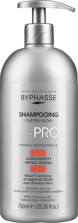 Odżywczy szampon do włosów suchych - Byphasse Hair Pro Shampoo Nutritiv Riche