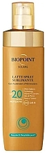 Mleczko w sprayu do ciała SPF 20 - Biopoint Solaire Latte Spray Sublimante SPF 20 — Zdjęcie N1