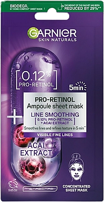 Maska w płachcie do twarzy - Garnier Skin Naturals Pro-Retinol Sheet Mask — Zdjęcie N1