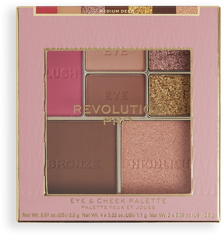 Paleta do makijażu - Revolution Pro Iconic Eye & Cheek Palette Medium/Deep — Zdjęcie N1