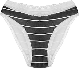 Bawełniane majtki damskie w czarne paski - Moraj — Zdjęcie N1