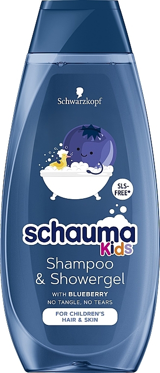 Szampon-żel pod prysznic dla dzieci - Schwarzkopf Schauma Kids Shampoo & Shower Gel With Blueberry — Zdjęcie N1
