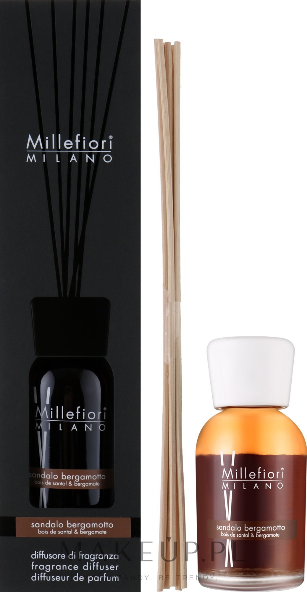 Dyfuzor zapachowy Drzewo sandałowe i cedr - Millefiori Milano Natural Diffuser Sandalo Bergamotto  — Zdjęcie 250 ml