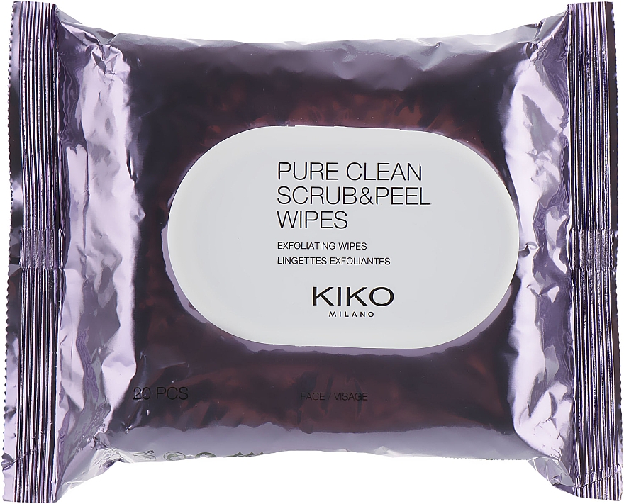 Złuszczające chusteczki do twarzy - Kiko Milano Pure Clean Scrub & Peel Wipes — Zdjęcie N2