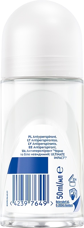 Antyperspirant w kulce - NIVEA Black & White Invisible Ultimate Impact — Zdjęcie N2