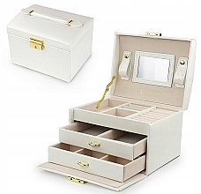 Pudełko na biżuterię i zegarki, PD49K, kremowe - Ecarla — Zdjęcie N1