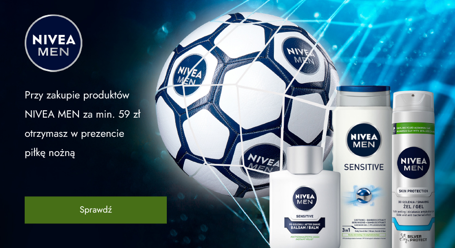 Przy zakupie produktów NIVEA MEN za min. 59 zł otrzymasz w prezencie piłkę nożną.