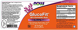 Suplement diety wspomagający metabolizm glukozy - Now Foods GlucoFit — Zdjęcie N2