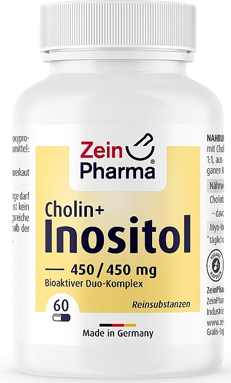 Suplement diety Cholina i inozytol - ZeinPharma Choline-Inositol Capsules 450/450mg — Zdjęcie N1