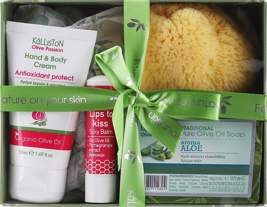 Zestaw, opcja 11 - Kalliston Gift Box (soap/100g + cr/50ml + lip/balm/5.2g + sponge/1pc) — Zdjęcie N1