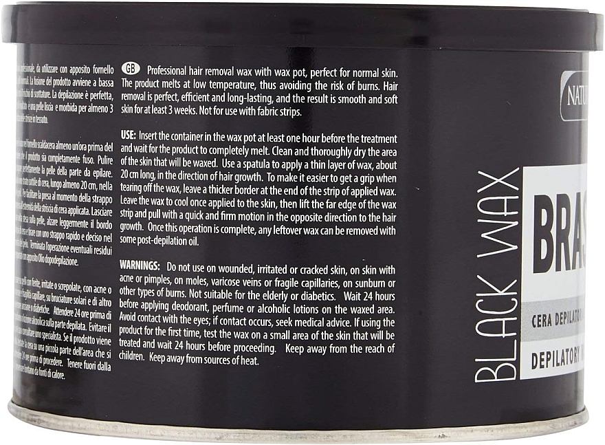 Ciepły wosk do depilacji w puszce - Naturaverde Pro Black Wax Brazilian Depilatory Black Wax — Zdjęcie N2