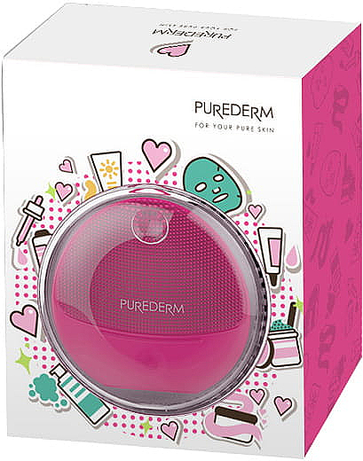 Szczoteczka do mycia twarzy, różowa - Purederm Sonic Face Brush Pink — Zdjęcie N1