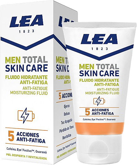 Nawilżający fluid do twarzy przeciw oznakom zmęczenia - Lea Men Total Skin Care Anti-Fatigue Moisturizing Face Fluid — Zdjęcie N1