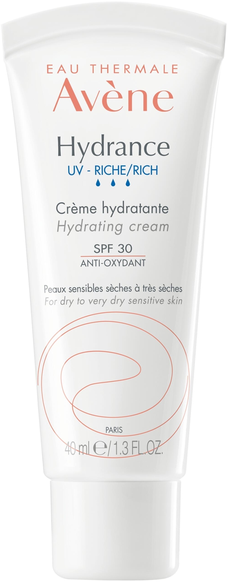 Bogaty nawilżający krem do twarzy SPF 30 - Avène Eau Thermale Hydrance Rich Hydrating Cream — Zdjęcie 40 ml