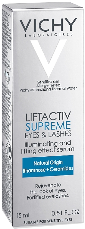 Rozświetlające serum do skóry wokół oczu i do rzęs - Vichy LiftActiv Supreme Eyes & Lashes Serum — Zdjęcie N5