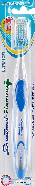 Szczoteczka do zębów, ultra miękka, niebiesko-biała - Dentonet Pharma UltraSoft Toothbrush — Zdjęcie N1