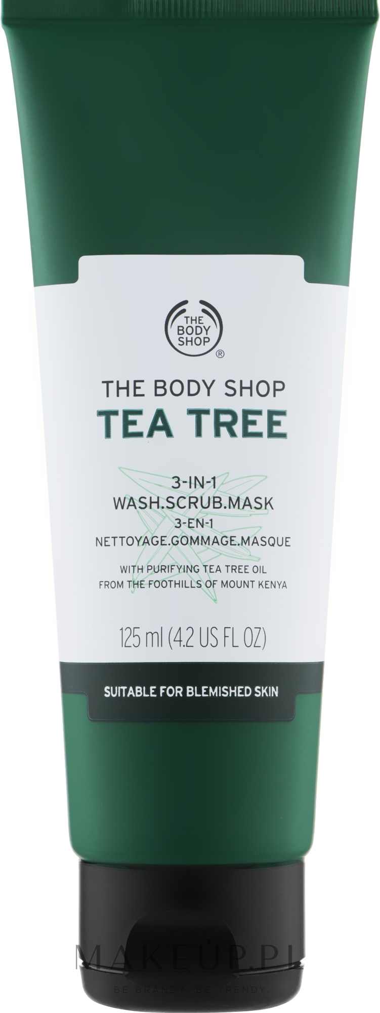 Żel do mycia twarzy, maska i peeling 3 w 1 do twarzy Drzewo herbaciane - The Body Shop Tea Tree 3-in-1 Wash Scrub Mask — Zdjęcie 125 ml