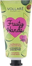 Kup Naprawcza maska do rąk z olejem awokado i masłem shea - Vollare Cosmetics Fruity Hands Repairing Hand Mask