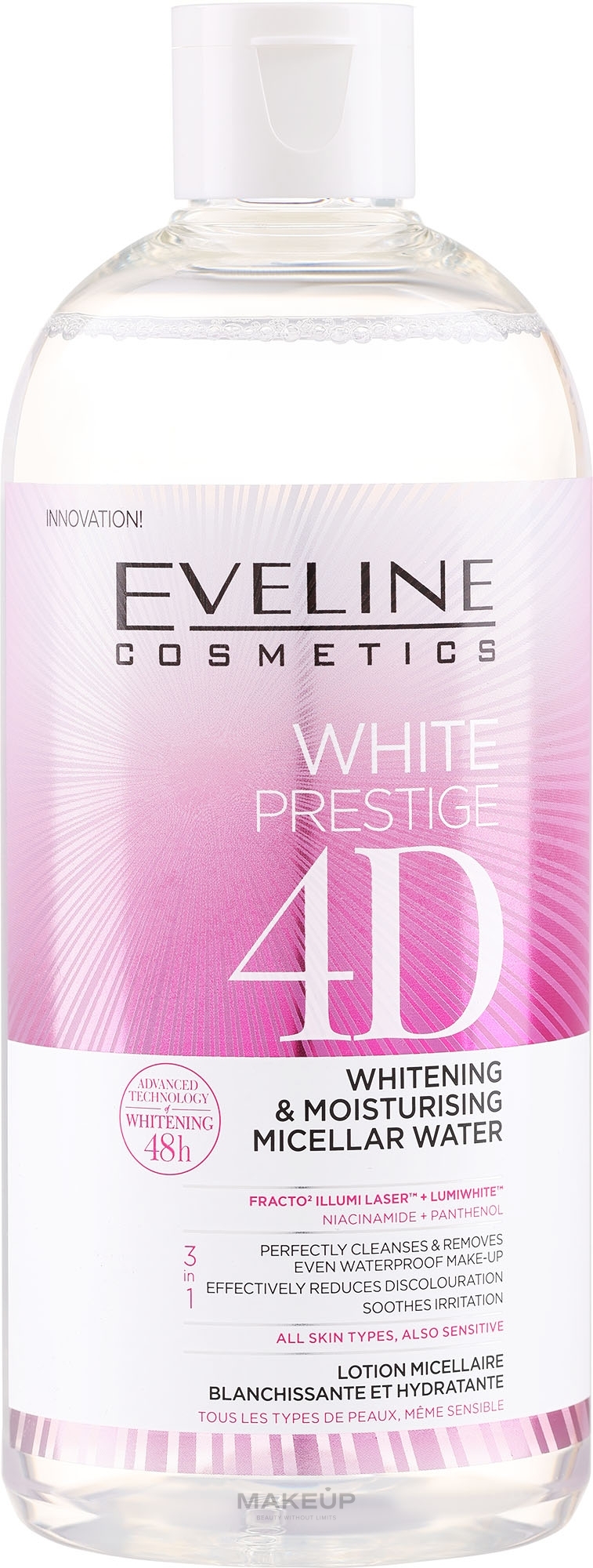 Woda micelarna - Eveline White Prestige 4d Whitening & Moisturising Micellar Water All Skin — Zdjęcie 400 ml