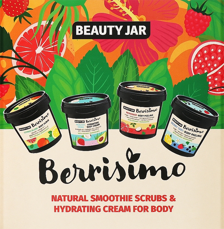 Zestaw - Beauty Jar Berrisimo Hydrating Body Gift Set (b/peel/160g + b/peel/200g + b/scrub/200g + b/cr/155ml) — Zdjęcie N1